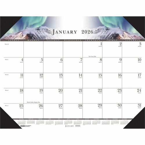 House Of Doolittle Desk Pad,Nature Illustrated,12 Mths,Jan-Dec,22"x17",GN/BE/BN-HOD140HD