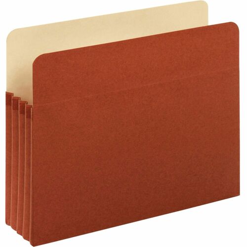 Pendaflex File Pocket,w/Top-Tab,3-1/2" Expansion,Letter,5/PK,Red Rope