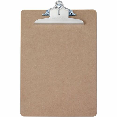 Saunders Hardboard Clipboard, Letter, 9"x1/8"x13-1/4", Brown
