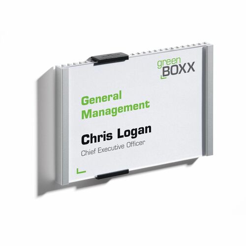 Durable Office Products Information Sign, 6-1/16"x1/2"x4-5/16", Acrylic Front Panel