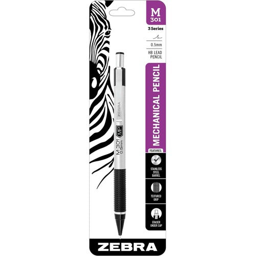 Zebra Mechanical Pencil,Refillable Lead/Eraser,0.5mm,SR/BK