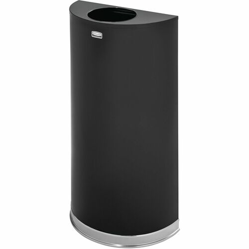 Rubbermaid Commercial Products Half Round Receptacles,7"D,12 Gallon,18"x9"x32",BK/CE