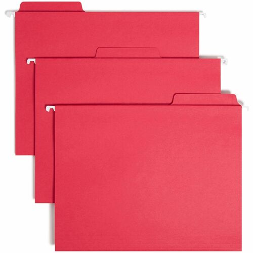 Smead Hanging Folders,w/2-Ply Tabs Attached,1/3 Tab,Ltr,20/BX,Red