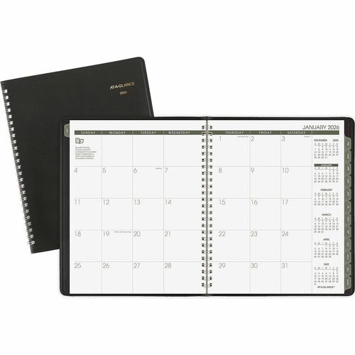 AT-A-GLANCE Monthly Appt Planner, Rcy, 12-Mth Jan-Dec, 6-7/8"x8-3/4", BK