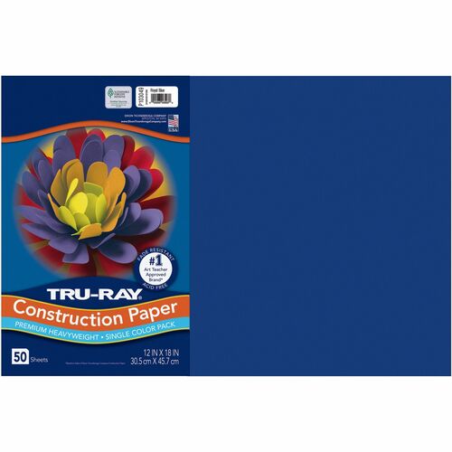 Pacon Construction Paper,76 lb.,12"x18",50/PK,Royal Blue