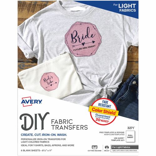 Avery Iron-On T-Shirt Transfers, 8-1/2"x11", 6/PK,6PK/CT, Matte
