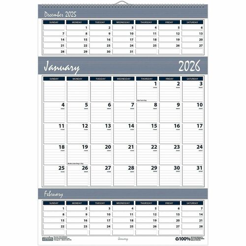 House Of Doolittle Wall Calendar, Monthly, 1PP3M, Jan-Dec, 12"x17", BEGY-HOD342