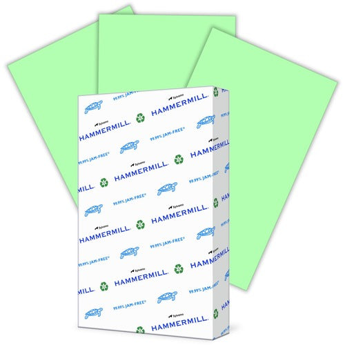 Hammermill Copy Paper, Multipurpose, 20 lb, 8-1/2"x14", 500/RM, Green-HAM103374