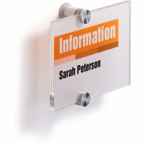 Durable Office Products Wall Sign,Interior,Acrylic,5-7/8"x7/8"x4-1/8",Clear