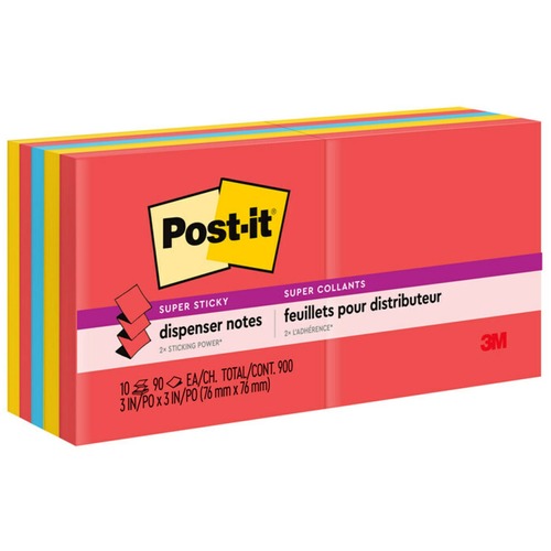 3M Super Sticky Pop-ups,3"x3",90 Shts/PD,10/PK,Ast Mrrakesh