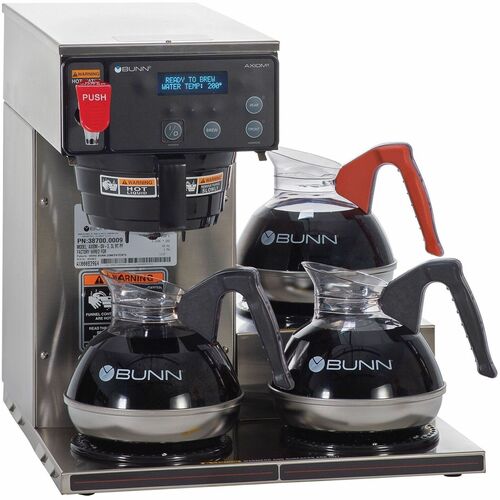 Bunn 3-Warmer Brewer,12-Cup,16"x21-1/5"x16-4/5",Stainless/Steel