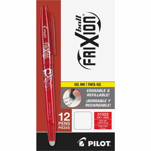 Pilot Rollerball Gel Pen, Erasable, 0.7mm, Red Barrel/Ink