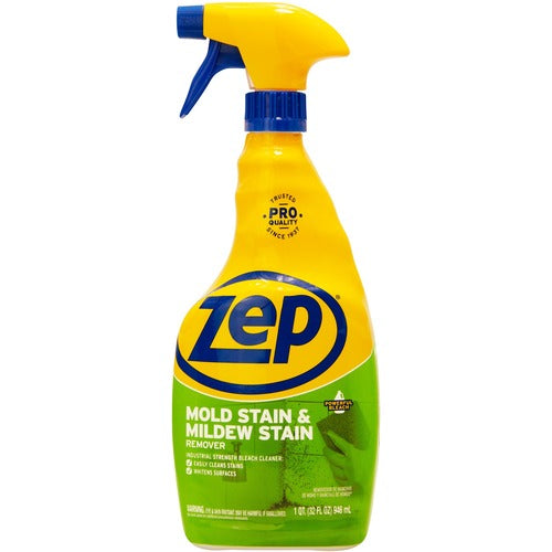Zep Commercial Stain Remover Spray, f/Mold/Mildew, w/Bleach, 32 oz.