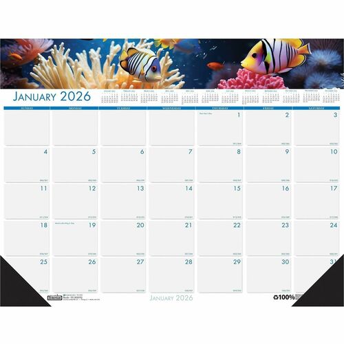 House Of Doolittle Desk Pad,"Panoramic Photo",12 Months,Jan-Dec,22"x17"-HOD193