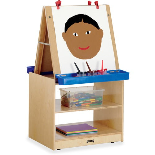 Jonti-Craft, Inc. Art Center, Easel, 2 Station, 45"x25-1/2"x20", Baltic