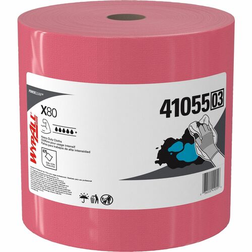 Kimberly-Clark Professional Industrial Cleaning Wipes, 12.5"x1.2", 475/RL, Red