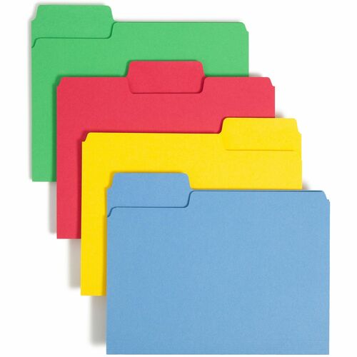 Smead File Folders, 1/3-cut SuperTab, 11-5/8"x9-1/2", 100/BX, AST