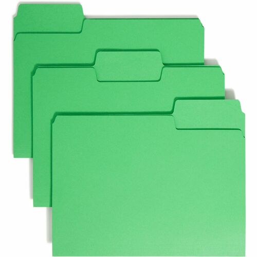 Smead File Folders, 1/3-cut SuperTab, Letter, 100/BX, Green