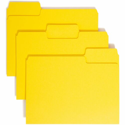 Smead Folder, Supertab, Ltr, 1/3", 100/BX, Yellow