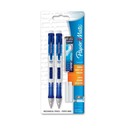Paper Mate Mechanical Pencil Set, 12 Leads/2 Erasers, 2 Pencils, CL/BE