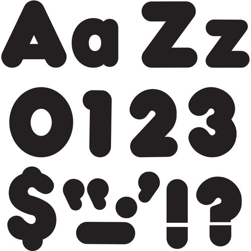 Trend Enterprises Ready Letters Pack, Casual Combo, 4", 181/PK, Black