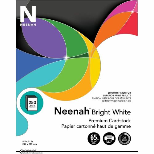 Wausau Papers Cardstock, 65 lb, 8-1/2"x11", 250/PK, Bright White
