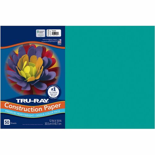 Pacon Construction Paper, 12"x18", 50/PK, Turquoise