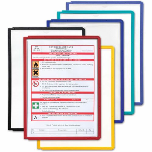 Durable Office Products Display Panel Sleeve, 9-1/2"x12", Set of 5, Assorted