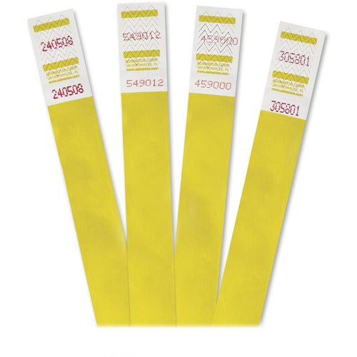 Advantus Corp. Wrist Band, Numbered, 3/4"x9-3/4", 500/PK, Yellow