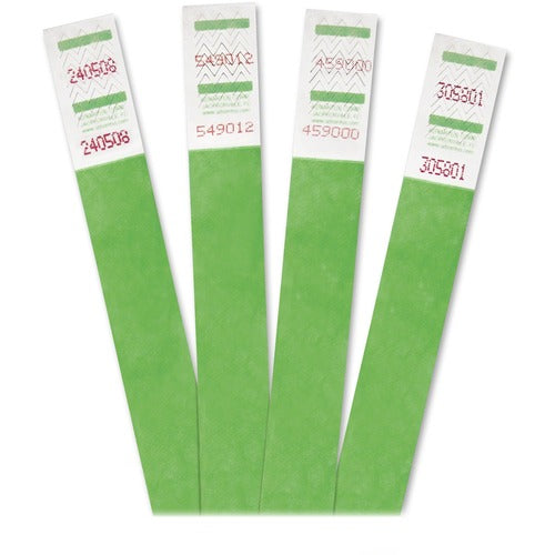 Advantus Corp. Wrist Band, Numbered, 3/4"x9-3/4", 500/PK, Green
