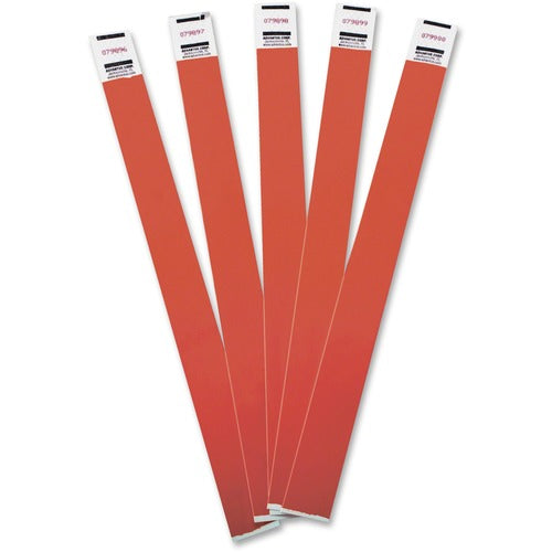 Advantus Corp. Wristbands, Tyvek, Numbered, 3/4"x9-3/4", 100/PK, Red