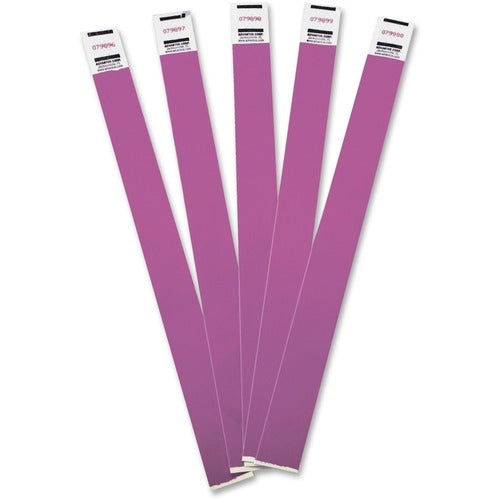 Advantus Corp. Wristbands, Tyvek, Numbered, 3/4"x9-3/4", 100/PK, Purple