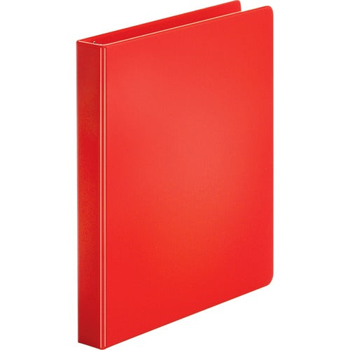 Business Source Binder, Round Rings, 1" Cap, 8-1/2"x11", Red