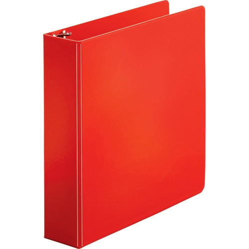 Business Source Binder, Round Rings, 2" Cap, 8-1/2"x11", Red