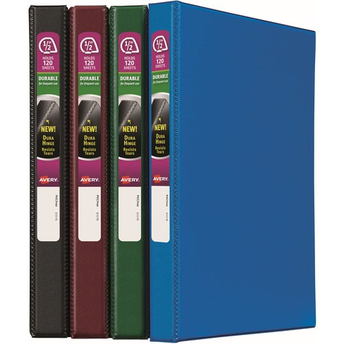 Avery Binder, DuraHinge, 2 Pockets, 1/2" Cap, Letter, 12/CT, AST