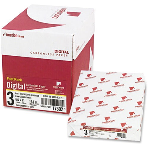 Nekoosa Coated Products Digital Carbonless Paper,8.5"x11",2500/CT,Pink/Canary/White