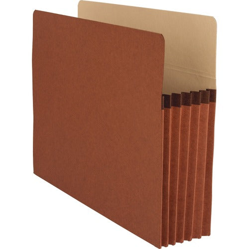 Business Source File Pockets, 5-1/4" Exp., Letter, 10/BX, Redrope