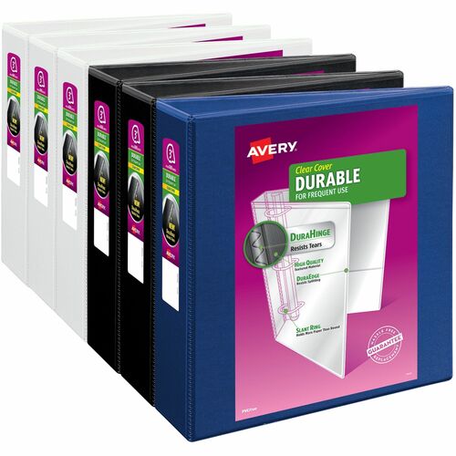 Avery Binder,Slant Ring,2 Pockets,3" Cap,Letter,6/CT,AST