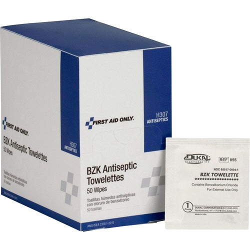 First Aid Only, Inc First Aid Antiseptic Towelette Pad, 4-3/4"x7-3/4", 50/BX-FAOH307