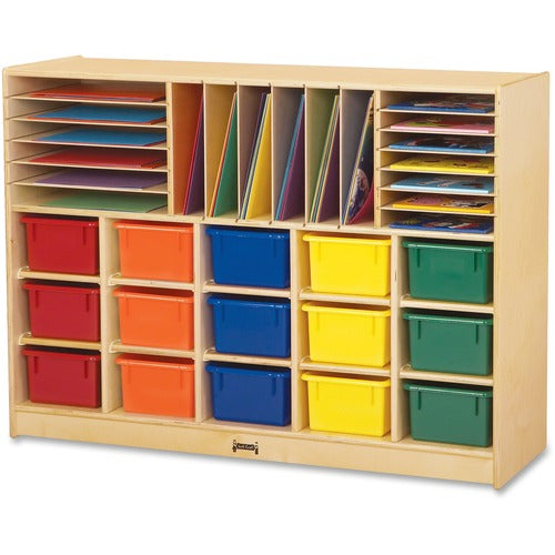 Jonti-Craft, Inc. Sectional Cubbie Unit,15 Color Trays,35-1/2"x48"x15",Baltic