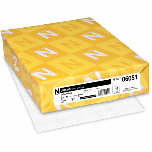 Neenah Paper Inc Classic Linen Paper, 24lb, 8-1/2"x11", 500Sh/RM, Solar WE