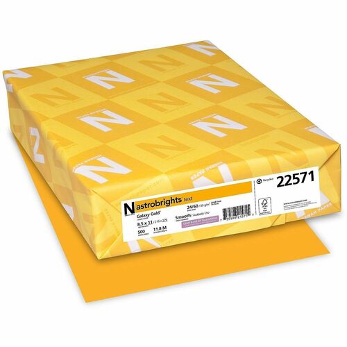 Wausau Papers Copy Paper, 24 lb, 8-1/2"x11", 500 Sheets, Galaxy Gold
