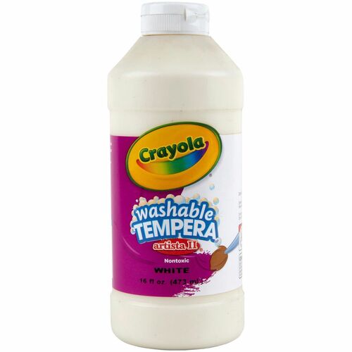 Crayola Tempera Paint, Washable, 16oz., White