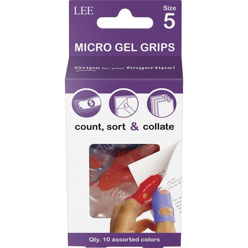 Lee Fingertip Grips, Micro-Gel, Size 5, 10/PK, Assorted