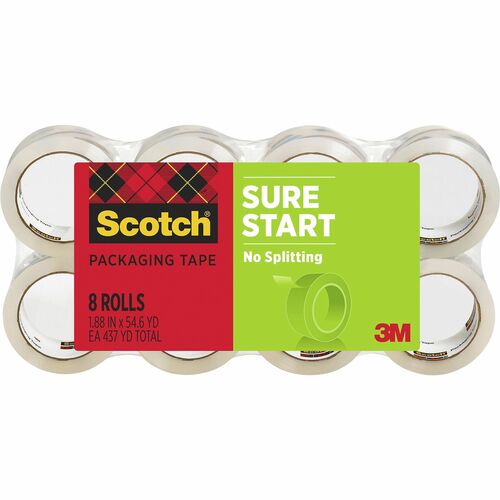 3M Packaging Tape, Value Pack, 1-7/8"x54.6 Yds., 8 Rolls/PK, CL