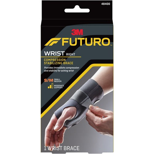 3M Energizing Wrist Support, S/M, Right Hand, Black