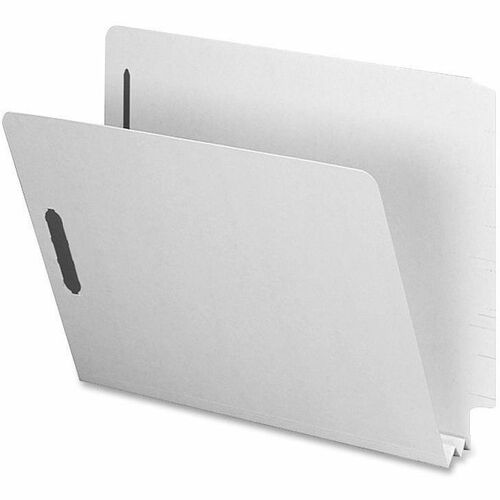 Nature Saver End Tab Pressboard Fastener Folder,2" Exp,Letter,25/BX,GYGN