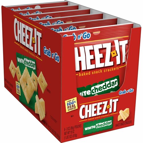 Keebler Co. Cheez-It Snack Crackers, 3 oz., 6/BX, White Cheddar