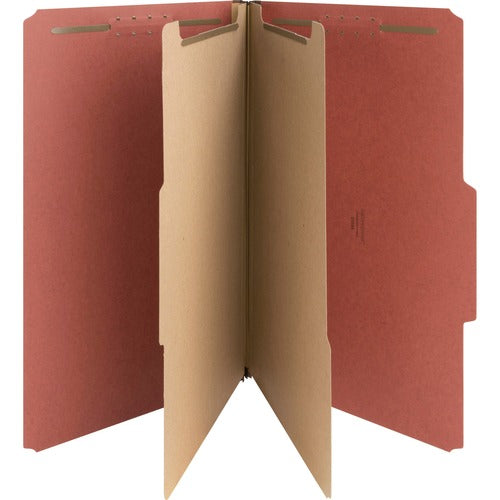 Nature Saver Classification Folders, 2" Exp., Legal, 2 Div, 10/BX, Red