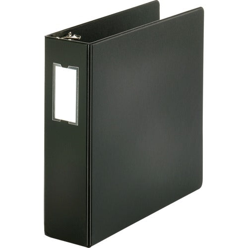 Business Source Round Ring Binder,w/Label Holder,3" Cap.,11"x8-1/2",BK
